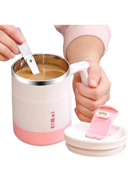 Paslanmaz Çelik Kahve Bardakları Evrensel Dökülmeye Dayanıklı Seyahat Termal Kupa Taşınabilir Çift Katmanlı Hakaretli Içecek Kapaklı Bardak Kaşık (Yurt Dışından) modelleri