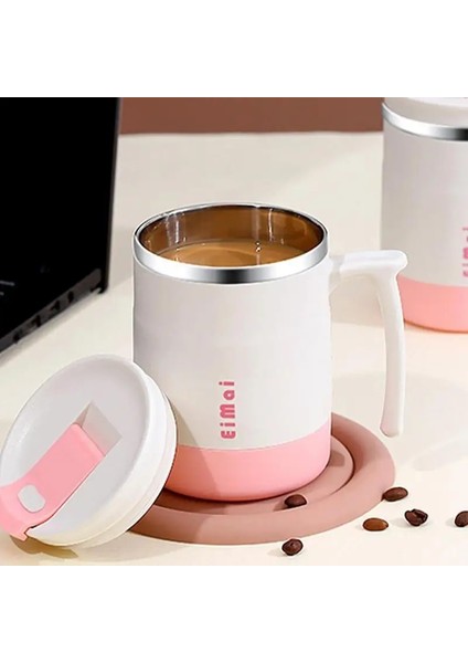 Paslanmaz Çelik Kahve Bardakları Evrensel Dökülmeye Dayanıklı Seyahat Termal Kupa Taşınabilir Çift Katmanlı Hakaretli Içecek Kapaklı Bardak Kaşık (Yurt Dışından) fırsatları