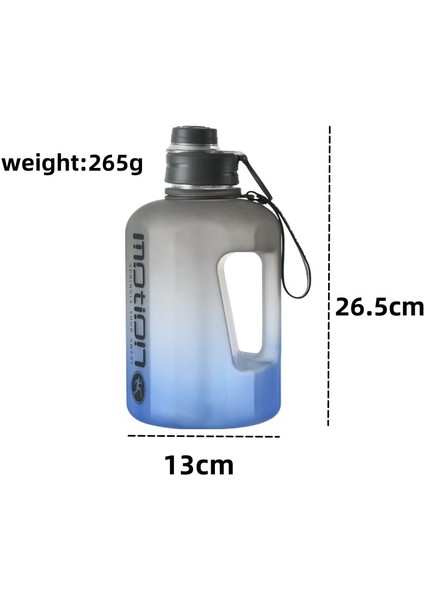 Mavi Degrade 2460ML 2.46L Su Şişesi Büyük Kapasiteli Su Isıtıcısı Saman ile Spor Fitness Kamp Bisiklet Açık Taşınabilir Spor Salonu Büyük Su Bardağı Ölçekli (Yurt Dışından)