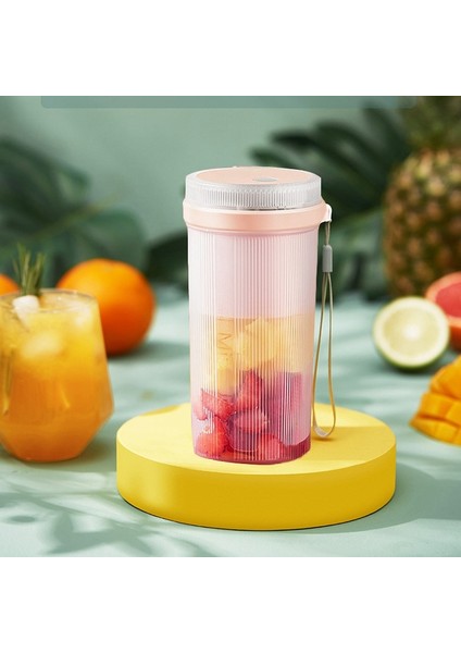 Pembe Taşınabilir Mini Meyve Sıkacağı Blender 350 ml USB Şarj Edilebilir Smoothie Maker Milkshake Mikser Ev Meyve Sıkacağı Makinesi Mutfak Robotu Freshjuice (Yurt Dışından)