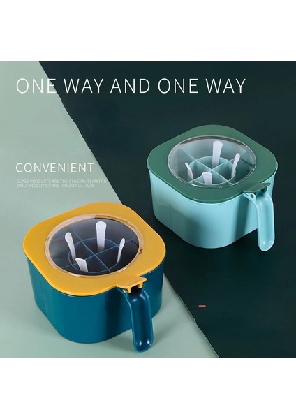 B Kaşıklı Baharat Kutusu Baharat Kavanoz 4 In 1 Çok Bölmeli Tuz Biber Baharat Kavanozları Tencere Mutfak Aksesuarları Çeşni Kabı (Yurt Dışından) fırsatları