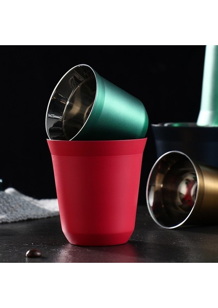 Bl1 80 ML/160 ml 304 Paslanmaz Çelik Kahve Fincanı Çift Duvar Bardak Yalıtımlı Kapsül Bardak Espresso Bardak Süt Kupa Ev Mağaza Için Drinkware (Yurt Dışından)