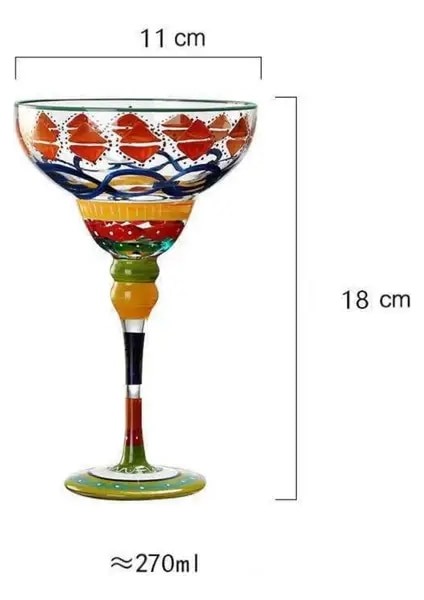 03 Mutfak Alet Kokteyl Cam Kadeh Bardak 270 ml El Yapımı Renkli El Yapımı Renkli Şarap Bardakları 270 ml Yaratıcı Margarita 2023 (Yurt Dışından)