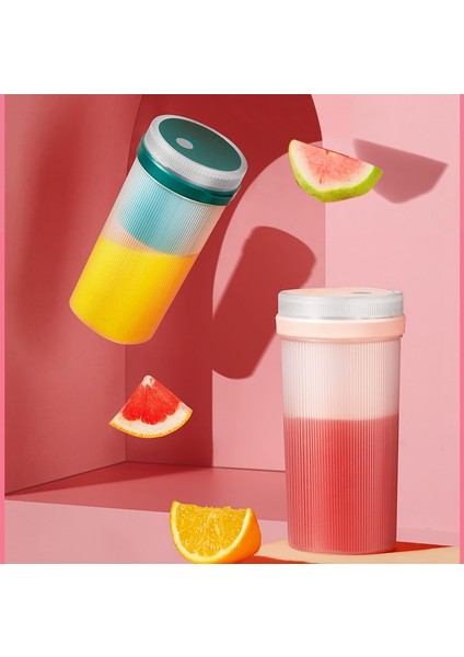 Pembe Taşınabilir Mini Meyve Sıkacağı Blender 350 ml USB Şarj Edilebilir Smoothie Maker Milkshake Mikser Ev Meyve Sıkacağı Makinesi Mutfak Robotu Freshjuice (Yurt Dışından)