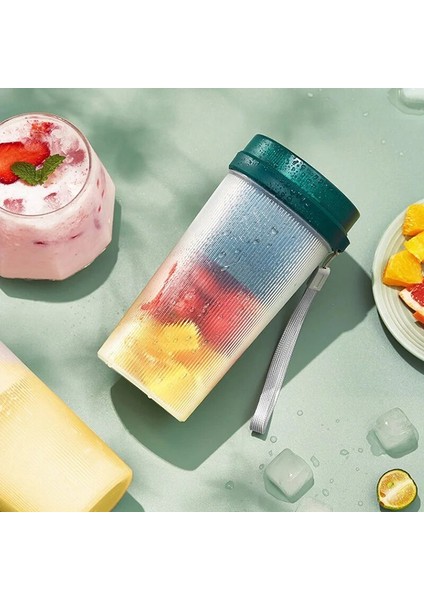 Pembe Taşınabilir Mini Meyve Sıkacağı Blender 350 ml USB Şarj Edilebilir Smoothie Maker Milkshake Mikser Ev Meyve Sıkacağı Makinesi Mutfak Robotu Freshjuice (Yurt Dışından)