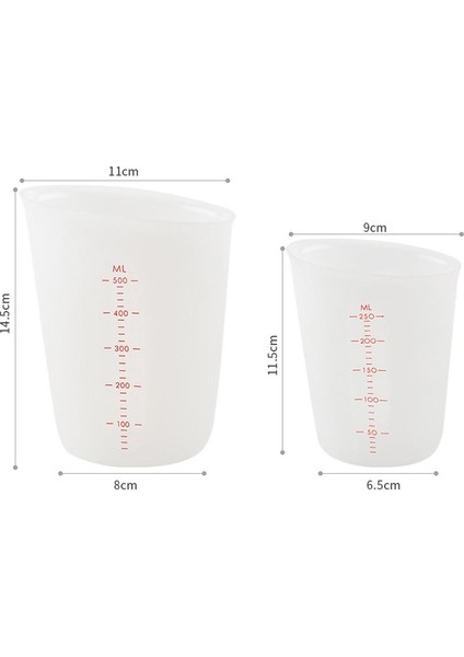 500ML Çok Fonksiyonlu Silikon Ölçüm Kabı Mutfak Ölçüm Araçları Ev Pişirme Pişirme Dıy Mum Sabun Yapımı Için (Yurt Dışından)