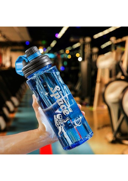 02 Mavi 1500ML 1 Adet 2 Litre Spor Su Şişeleri Şeffaf Plastik Su Bardağı Bpa Ücretsiz Su Şişesi Taşınabilir Açık Seyahat Bisiklet Drinkware Sürahi (Yurt Dışından)