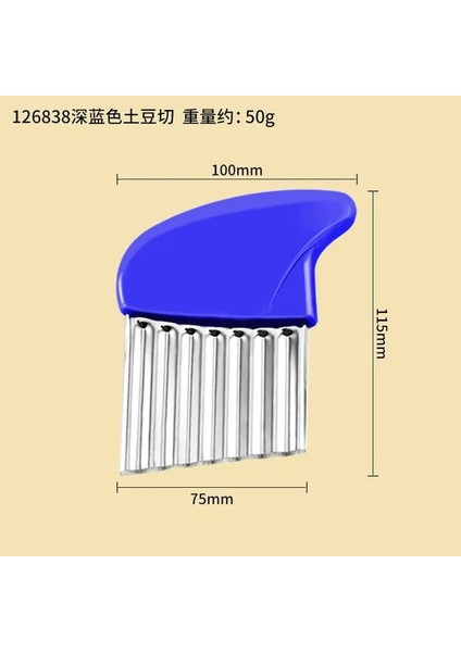Mavi Patates Dilimleri Ev Tipi Patates Dilimleyici, Patates Cipsi Kesme Dalgası, Kurt Dişi Kesme Bıçağı, Patates Cipsi Modelleme Bıçağı, Çocuk Plastik (Yurt Dışından)