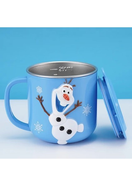 Olaf 260ML Disney Bardak Dondurulmuş Elsa Anna Prenses Karikatür Süt Kupası Kupalar 3D Mickey Minnie Paslanmaz Çelik Bardak Bebek Çocuk Kız Kahve Kupa (Yurt Dışından)
