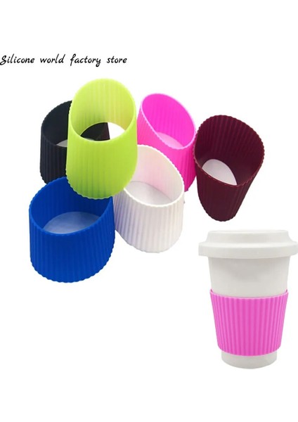 Fasulye Yeşil Silikon Bardak Kol Isı Yalıtımı Kahve Fincanı Kapağı Seramik Bardak Kapağı Kaymaz Şişe Kollu Renkli Koruyucu Kupa Kol (Yurt Dışından) fiyatları