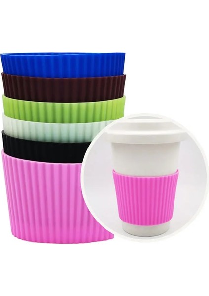 Fasulye Yeşil Silikon Bardak Kol Isı Yalıtımı Kahve Fincanı Kapağı Seramik Bardak Kapağı Kaymaz Şişe Kollu Renkli Koruyucu Kupa Kol (Yurt Dışından) indirimleri