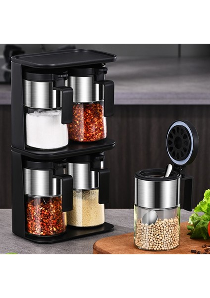 Yeşil Biber Biber Dispenseri Cam Baharat Kavanoz Getirmek Kaşık Şeker Şişe Mutfak Organizatör Paslanmaz Çelik Kapaklı Bpa Ücretsiz (Yurt Dışından) modelleri