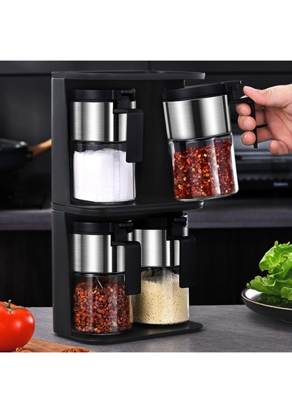 Yeşil Biber Biber Dispenseri Cam Baharat Kavanoz Getirmek Kaşık Şeker Şişe Mutfak Organizatör Paslanmaz Çelik Kapaklı Bpa Ücretsiz (Yurt Dışından) fırsatları