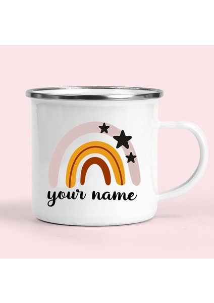 14 Kişiselleştirilmiş Gökkuşağı Kupa Çocuk Kupalar Noel / Yeni Yıl / Çocuk Günü Hediyesi Kamp Ateşi Gökkuşağı Emaye Fincan Özel Çocuk Bardak (Yurt Dışından)