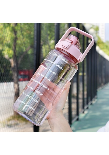 Tip 2-Mavi 900 ml 2 Litre Spor Su Şişesi Samanlı Açık Erkek Kadın Spor Su Şişeleri Zaman Marker ile Drinkware Plastik Spor Şişe (Yurt Dışından)