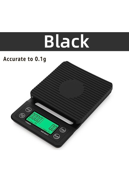 Siyah 5kg Ev Damla Kahve Ölçeği Zamanlayıcı ile 0.1g Yüksek Hassasiyetli Elektronik Terazi Dijital Mutfak Gıda Terazisi LCD Ağırlık Dengesi (Yurt Dışından) fiyatları