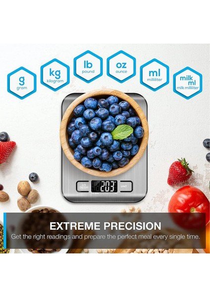 Şarj Beyaz 5kg Dijital Mutfak Terazisi 5KG/10KG Gıda Çok Fonksiyonlu Paslanmaz Çelik Denge LCD Ekran Gram Ons Ölçme Pişirme Pişirme (Yurt Dışından) fırsatları