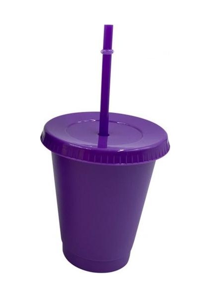 Deep Purple S Sabit Halkalı 2 Boyutlu Düz Renk Seyahat Için Kapaklı Içme Bardağı (Yurt Dışından)