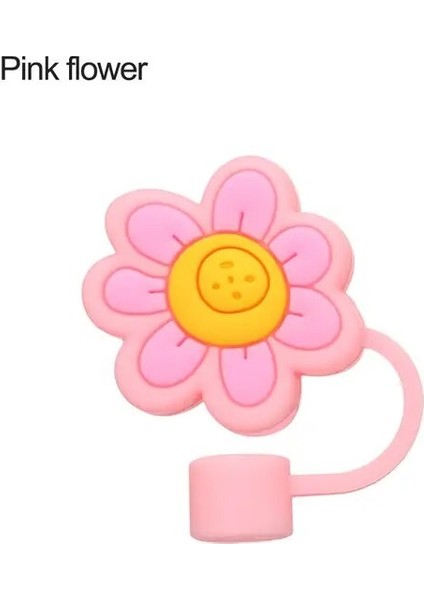 Pembe Çiçek Yeni Sıçramaya Dayanıklı Karikatür Pipetler Fişler Silikon Toz Geçirmez Kapak Pipet Ucu Kapağı Şeftali Çiçeği Sızdırmazlık Kapakları Drinkware Aksesuarları (Yurt Dışından)