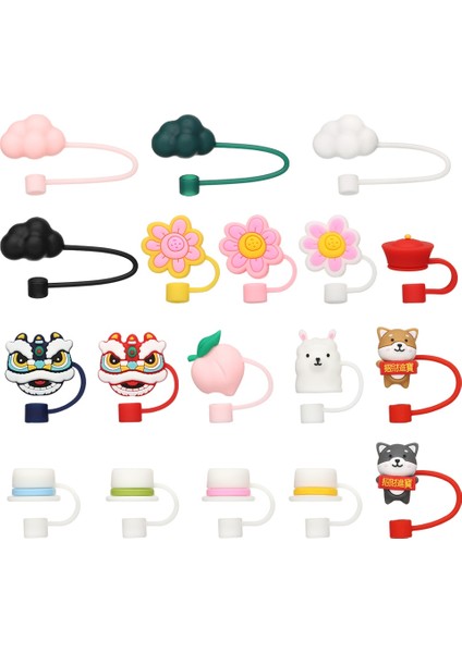 Pembe Çiçek Yeni Sıçramaya Dayanıklı Karikatür Pipetler Fişler Silikon Toz Geçirmez Kapak Pipet Ucu Kapağı Şeftali Çiçeği Sızdırmazlık Kapakları Drinkware Aksesuarları (Yurt Dışından)