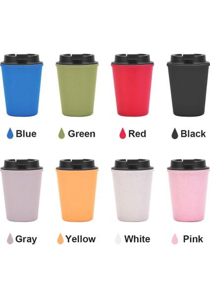Bej Bambu 301-400 ml Yeniden Kullanılabilir Sızdırmaz Çift Duvar 350 ml 12 Oz Plastik Kahve Fincanı Seyahat Kahve Kupası (Yurt Dışından)
