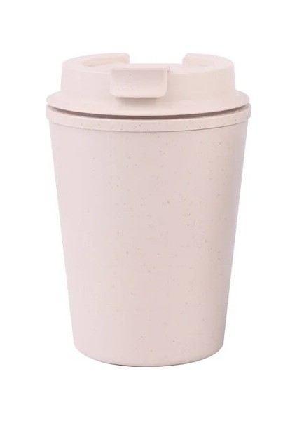 Bej Bambu 301-400 ml Yeniden Kullanılabilir Sızdırmaz Çift Duvar 350 ml 12 Oz Plastik Kahve Fincanı Seyahat Kahve Kupası (Yurt Dışından)