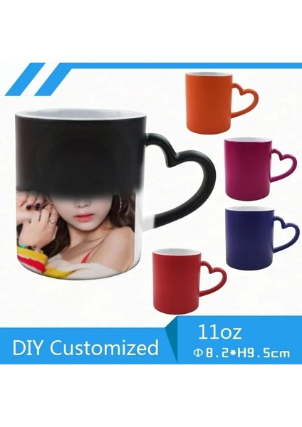 Blue-1 350 ml Dıy Kişiselleştirilmiş Sihirli Kupa 350 ml Sıcak Su Transferi Renkli Seramik Bardak Özelleştirme Baskı Fotoğraf Logo Metın Resim Yaratıcı Hediyeler (Yurt Dışından) modelleri