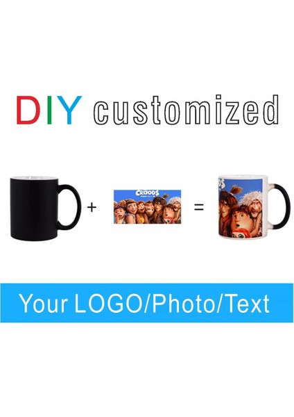 Blue-1 350 ml Dıy Kişiselleştirilmiş Sihirli Kupa 350 ml Sıcak Su Transferi Renkli Seramik Bardak Özelleştirme Baskı Fotoğraf Logo Metın Resim Yaratıcı Hediyeler (Yurt Dışından) fırsatları