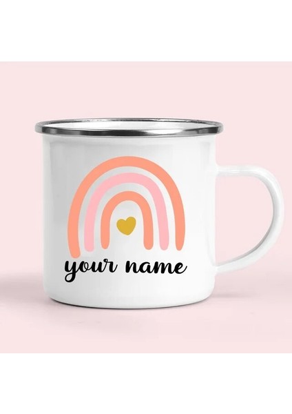18 Kişiselleştirilmiş Gökkuşağı Kupa Çocuk Kupalar Noel / Yeni Yıl / Çocuk Günü Hediyesi Kamp Ateşi Gökkuşağı Emaye Fincan Özel Çocuk Bardak (Yurt Dışından)