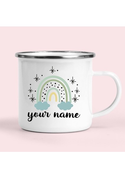 18 Kişiselleştirilmiş Gökkuşağı Kupa Çocuk Kupalar Noel / Yeni Yıl / Çocuk Günü Hediyesi Kamp Ateşi Gökkuşağı Emaye Fincan Özel Çocuk Bardak (Yurt Dışından) indirimleri