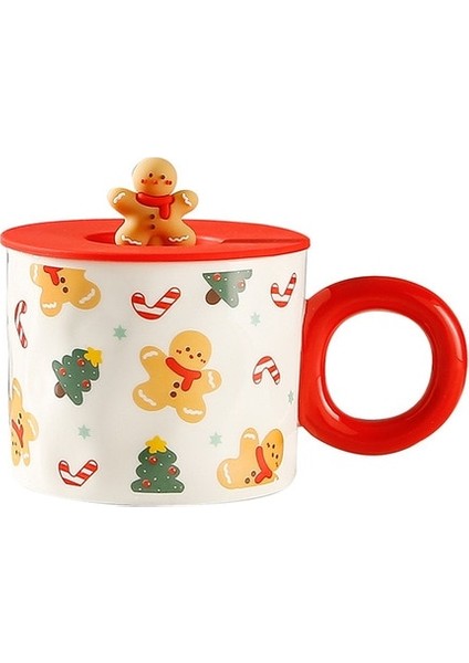 E 460 ml 10X8 cm Noel Yaratıcı Seramik Kupa Sevimli Zencefilli Kurabiye Adam Kahve Çift Fincan Noel Hediyesi Yeni Yıl Drinkware Navidad Ev Ofis Içecek Kupa (Yurt Dışından)