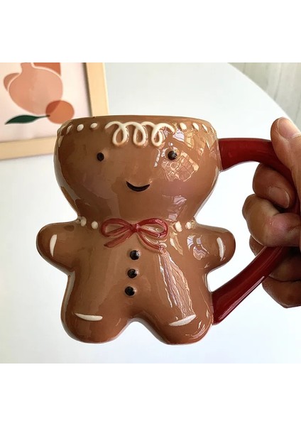 E 460 ml 10X8 cm Noel Yaratıcı Seramik Kupa Sevimli Zencefilli Kurabiye Adam Kahve Çift Fincan Noel Hediyesi Yeni Yıl Drinkware Navidad Ev Ofis Içecek Kupa (Yurt Dışından) fiyatları