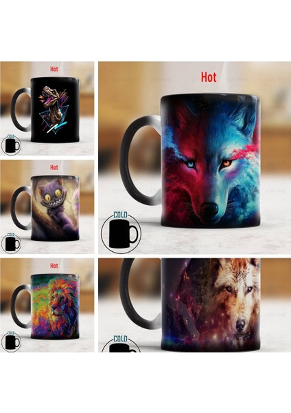 Stil 09 301-400ML Sihirli Kurt Aslan Kedi Dinozor Kupa 11OZ Ev Kahve Kupa Renk Değiştiren Sihirli Fincan Boyama Sevgilisi Fotoğrafçılığı Sevgilisi Doğum Günü Hediyesi (Yurt Dışından) fiyatları