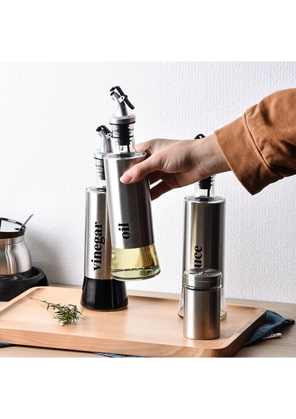 Sirke 300 ml Zeytinyağı Şişesi Mutfak Cam Paslanmaz Çelik Sızdırmaz Yağ Şişesi Soya Sosu Sirke Şişe Şişesi Mutfak Pişirme Araçları (Yurt Dışından) indirimleri