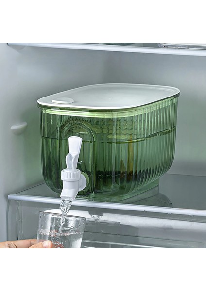 Yeşil 4l Buzdolabı Soğuk Su Isıtıcısı Musluk ile Şeffaf Soğuk Içecek Konteyner Ev Partisi Için Büyük Kapasiteli Sızdırmaz Drinkware (Yurt Dışından)