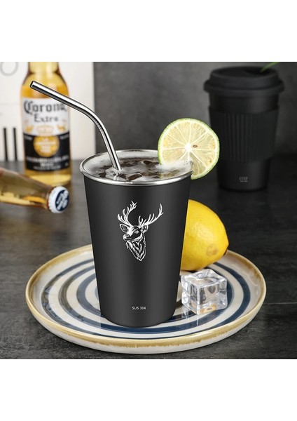 C 550 ml Paslanmaz Çelik Metal Bira Bardağı Soğuk Içecek 400/500 ml Kahve Tumbler Çay Süt Kupalar Ev Kamp Ev Ofis Kullanımı Için (Yurt Dışından) indirimleri