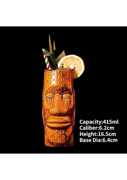 Ac 415ML 175-750ML Hawaii Seramik Tiki Kupa Yaratıcı Porselen Bira Şarap Sürahisi Parti Kokteyl Cam Bardak Bar Aracı (Yurt Dışından)