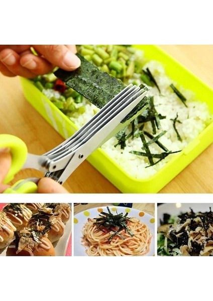 3 Kat Çok Katmanlı Mutfak Makas Paslanmaz Çelik Sebze Kesici Yeşil Soğan Herb Laver Baharat Pişirme Aracı Kesim Mutfak Aksesuarları (Yurt Dışından) fırsatları