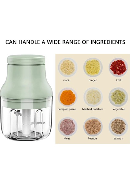 250ML Elektrikli Gıda Sebze Kesicisi USB Şarj Mini Biber Kırıcı Parçalayıcı Çok Fonksiyonlu Paslanmaz Çelik Bıçak Sebze Araçları (Yurt Dışından) fırsatları