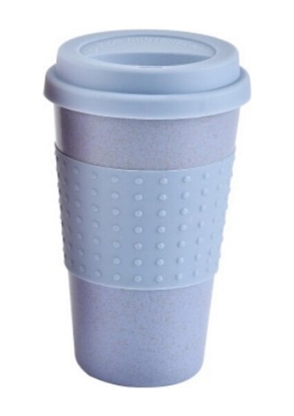 Mavi 201-300 ml Çevre Dostu Kahve Çay Bardağı Buğday Samanı Seyahat Su Içecek Kupa Silikon Kapaklı Içme Kupaları (Yurt Dışından)