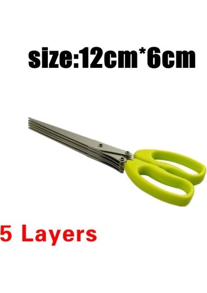 5 Kat Sebze Kesici Yeşil Soğan Herb Laver Baharat Pişirme Aracı Çok Katmanlı Mutfak Makas Paslanmaz Çelik Kesim Mutfak Aksesuarları (Yurt Dışından)