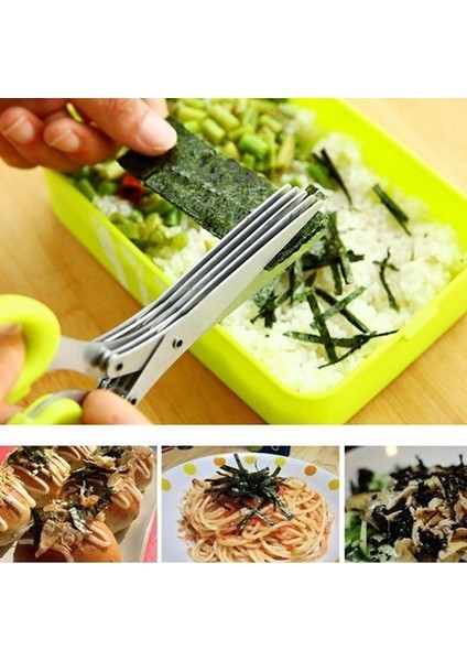 5 Kat Sebze Kesici Yeşil Soğan Herb Laver Baharat Pişirme Aracı Çok Katmanlı Mutfak Makas Paslanmaz Çelik Kesim Mutfak Aksesuarları (Yurt Dışından) fiyatları