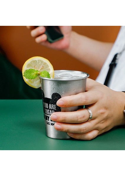 Be 500 ml 500 ml Taşınabilir Paslanmaz Çelik Metal Bira Hayvan Bardağı Şarap Bardakları Kahve Tumbler Çay Süt Kupalar Ev Kamp Için Saman Ağız Bardak (Yurt Dışından) modelleri