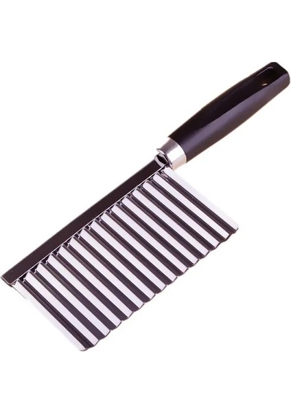 Siyah Patates Kesici Cips Fransız Kızartma Makinesi Soyucu Kesim Hamur Meyve Sebze Mutfak Aksesuarları Aracı Bıçağı Kıyıcı Buruşuk Dalgalı Dilimleme (Yurt Dışından)