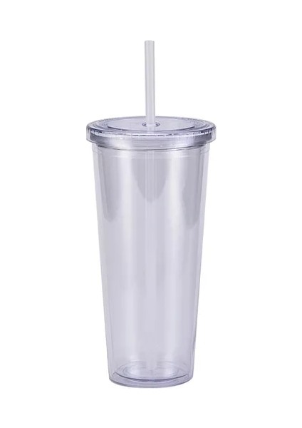 Violet Kapaklı ve Pipetli Yeniden Kullanılabilir Plastik Bardaklar Bluk 24 Oz Plastik Bardaklarda Kişiselleştirilmiş Şeffaf Bardaklar (Yurt Dışından)