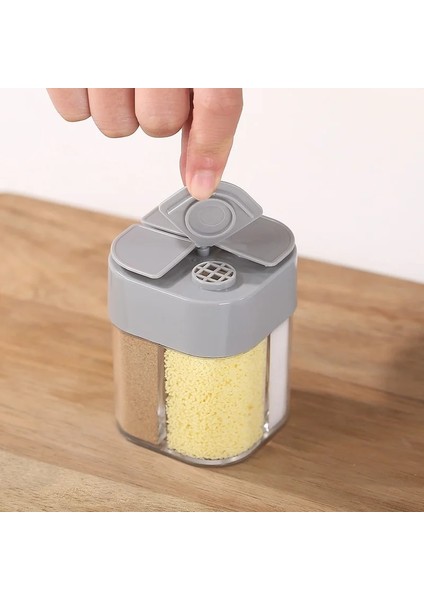 Gri 4'ü 1 Arada Plastik Dağıtıcı Mühürlü Kapaklı Kamp Baharat Kapları, Baharat Baharat Çalkalayıcı Seyahat Kamp Baharat Seti Pişirme Için (Yurt Dışından) modelleri