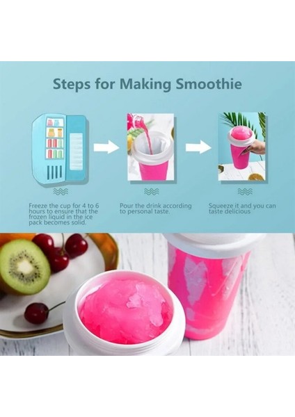 B Sarı 300ML Smoothies Kupası Ev Yapımı Milkshake Şişesi Slush Shake Maker Hızlı Soğutma Kupası Dondurma Slushy Maker Şişe Dropship Için Shake Kupası (Yurt Dışından)