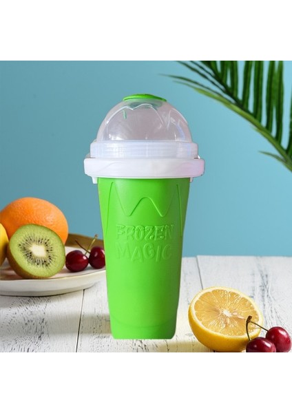 B Yeşil 300ML Yaz Silikon Slushy Bardak Smoothie Bardağı Kum Buz Bardağı Tutam Kum Buz Bardağı Ezilmiş Buz Bardağı Yaz Shake Bardağı Ev Dondurma Bardağı Dıy (Yurt Dışından)