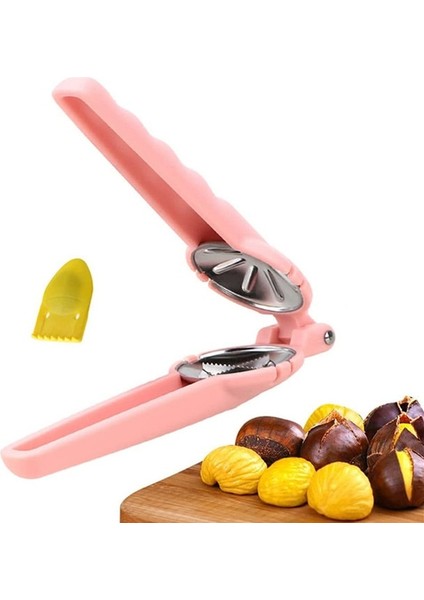 Pembe 2 In 1 Paslanmaz Çelik Hızlı Kuruyemiş Kraker Mutfak Gereçleri Kestane Klip Ceviz Pense Metal Kestane Klip Sheller Somun Açacağı Gadge (Yurt Dışından)
