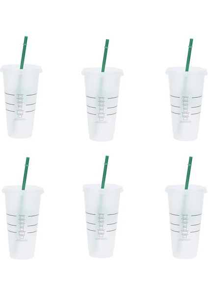 Siyah 710ML Pipetli Bardak 710ML Logolu Içecek Kapaklı Pipetli Kupalar Plastik Tumbler Mat Kahve Şişesi Kupası Food Grade Pp Plastik Pipetli (Yurt Dışından)